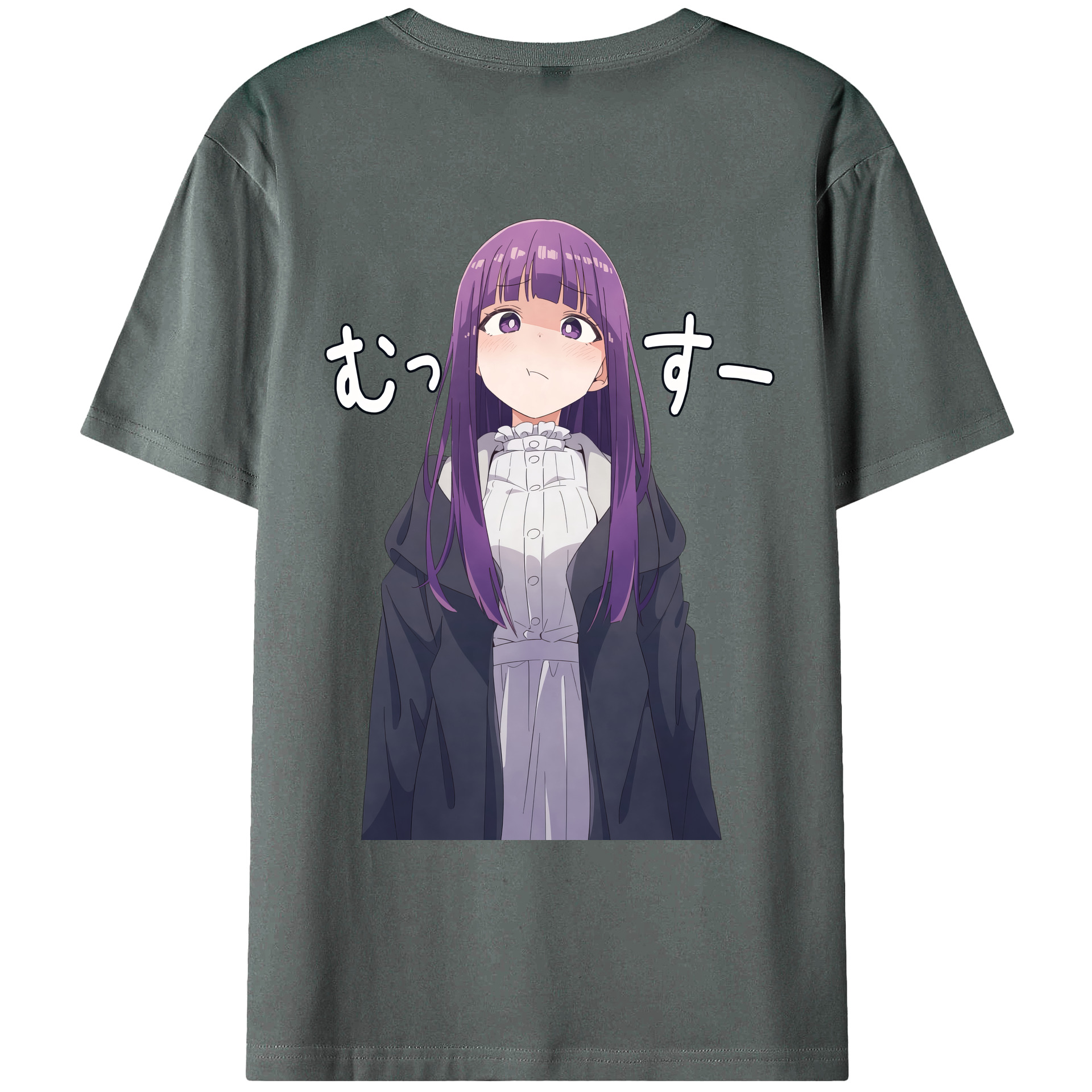 （画像用） 葬送のフリーレン Frieren 綿100％ メンズ半袖Tシャツ（バックプリント） 通気性